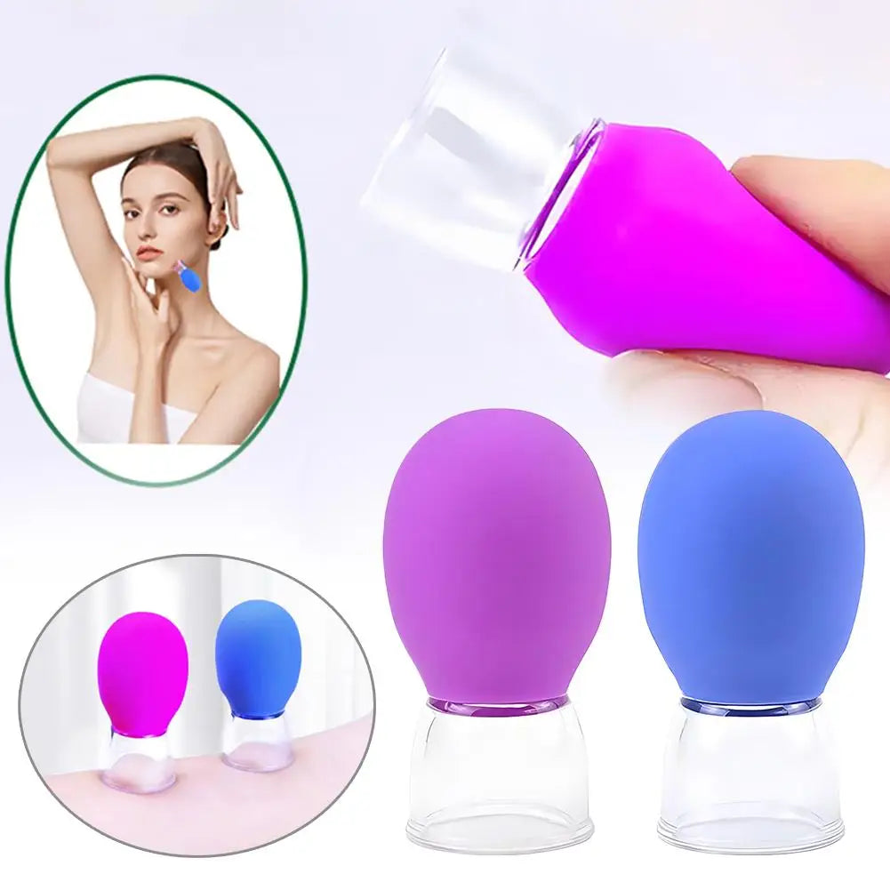 10Pcs Facial Slider Multi Functional Vacuum Negative Pressure Cupping Tool Eye Meridian Conditioning Soft Silicone Cupper