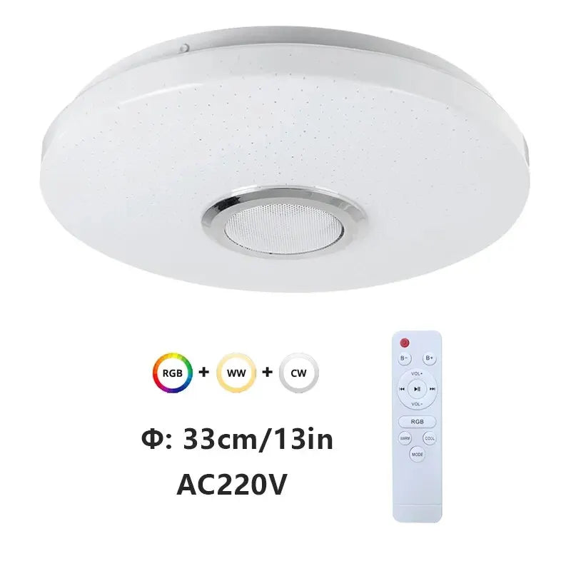 Modern Ceiling Lamps RGB Dimming Home Lighting APP Bluetooth Music Light 52W 36W Smart Ceiling Lights With Remote Control AC220V