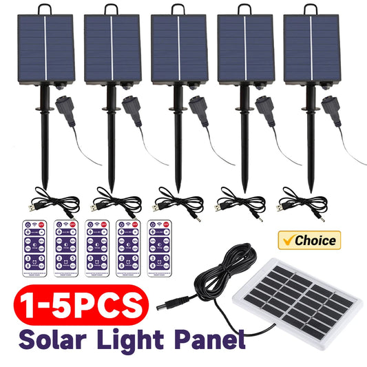 Solar Panel Controller with Remote for Christmas Garden LED String Copper Light