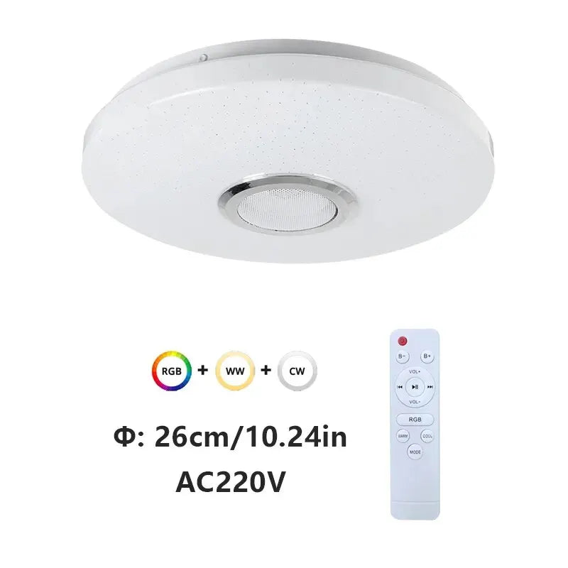 Modern Ceiling Lamps RGB Dimming Home Lighting APP Bluetooth Music Light 52W 36W Smart Ceiling Lights With Remote Control AC220V