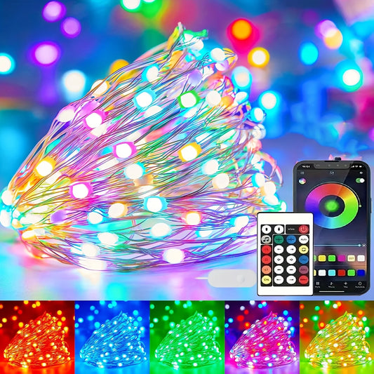 Smart Fairy String Light RGB Dream Color Rope Light USB Outdoor Waterproof Christmas Light for Bedroom Deck Halloween Decoration