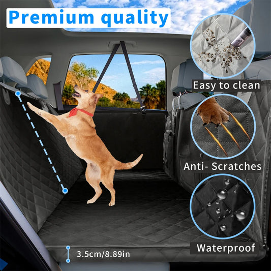 Waterproof Dog Car Seat Cover Seat Extender for Back Seat for Pet Travel Hammock in Cars Scratch-Proof