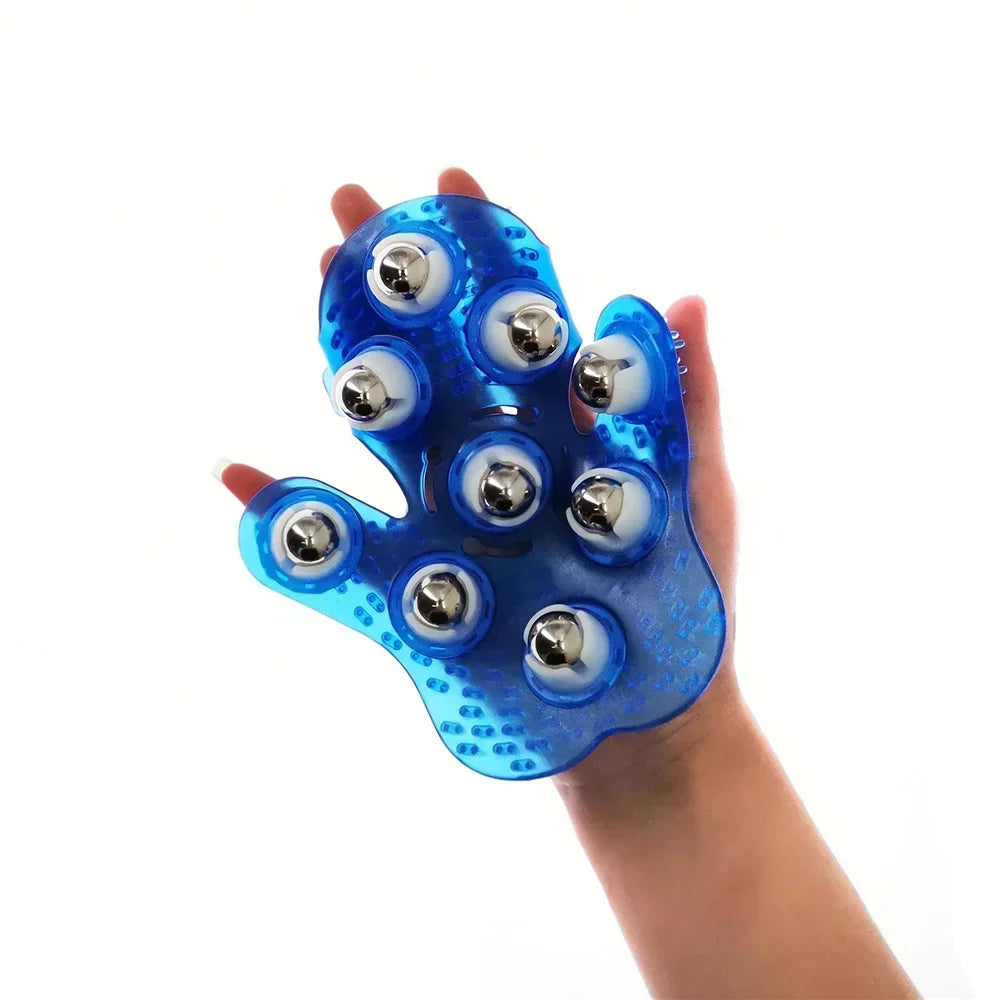 Roller Ball Body Massage Glove Muscle Pain Relief Relax Anti-Cellulite Massager For Hand Neck Back Shoulder Buttocks Health Care