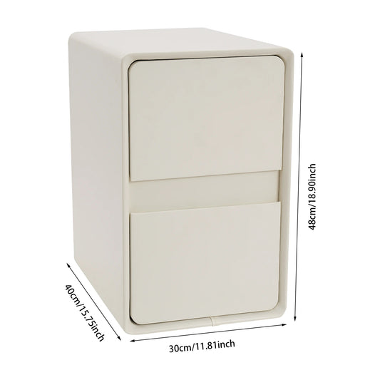 2 Drawers Narrow Nightstand Bedside Table with Modern Couch Sofa Side Table Storage Cabinet for Bedroom Living Room Home Decor