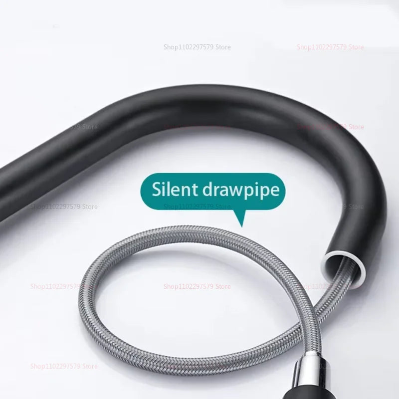 Stainless Steel Kitchen Faucet with Pulldown Spray 360 Rotation Single Hole Sink Faucet Modern Easy to Clean for Home