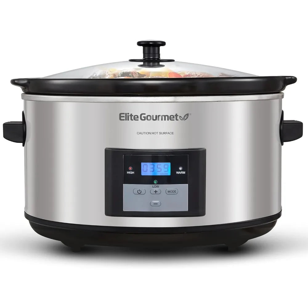 MST-900D 8.5Qt Digital Programmable XL Jumbo Slow Cooker, Adjustable Temp, Entrees, Sauces, Stews & Dips, Dishwasher Safe
