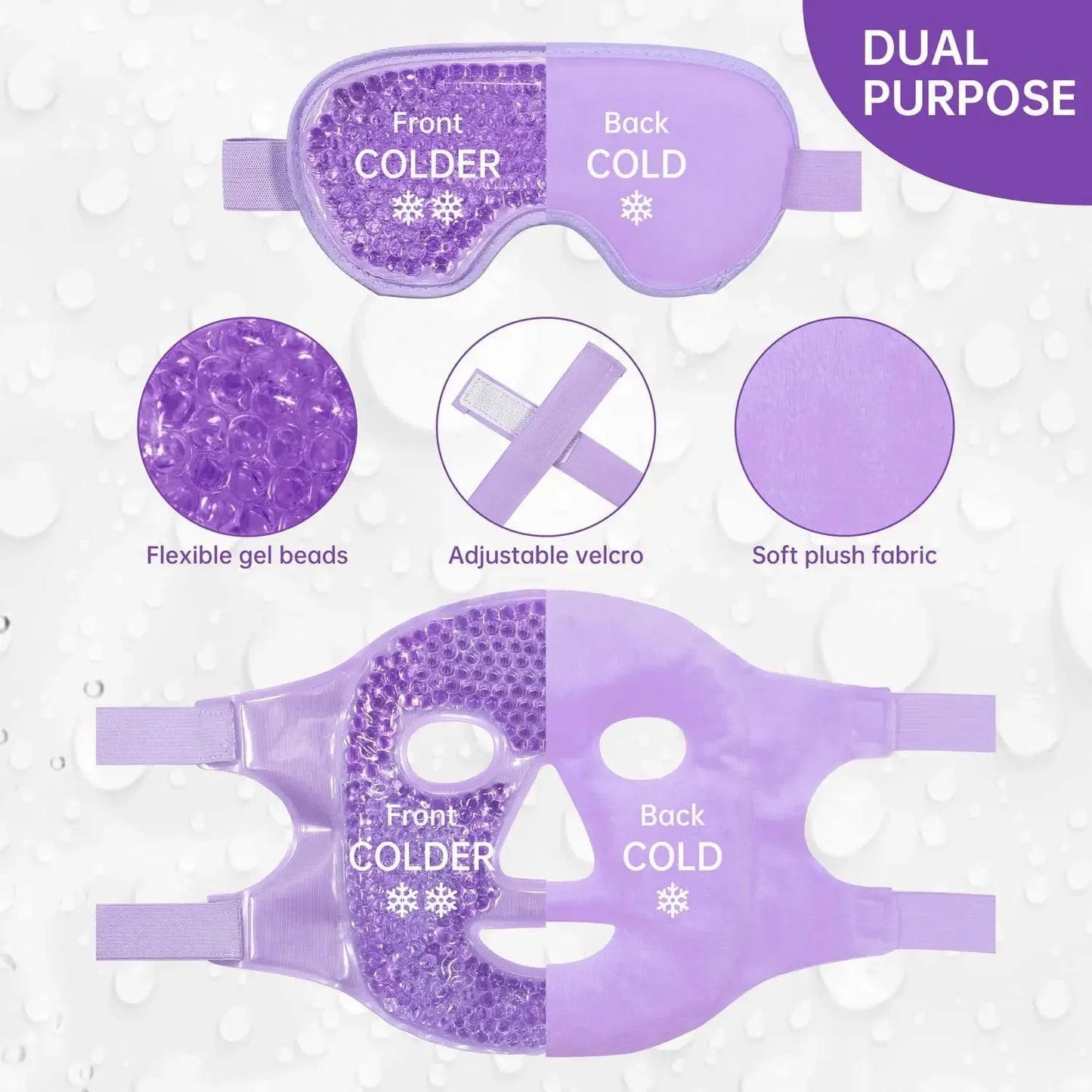 Cold Face Eye Masks Ice Face Mask Hot Cold Compress For Dark Circles Puffiness Cooling Face Masks For Women Man Skin Care Tools