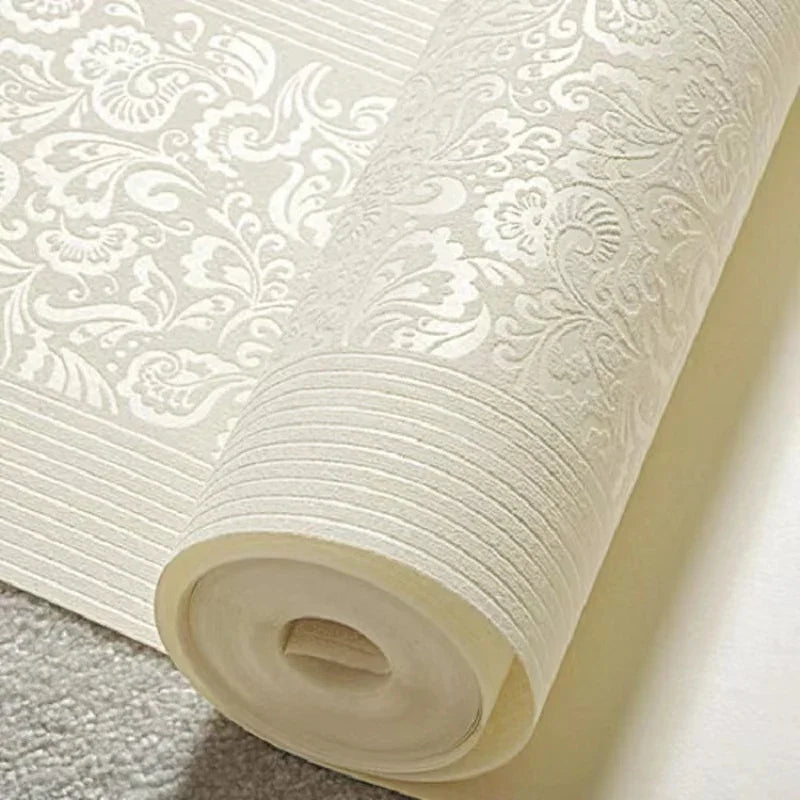 Home Decor Wallpaper Luxury Bedroom Wallpapers 3d Striped Wall Paper European Style Large Embossed Flower Wallpaper