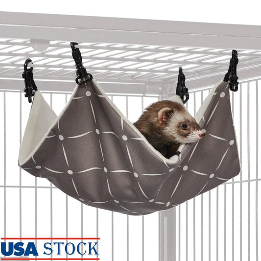 Hanging Pet Hammock Ferrets Rats Small Animals Soft Washable Cage Accessory Fun Retreat 13L x 12W x 8H Inches