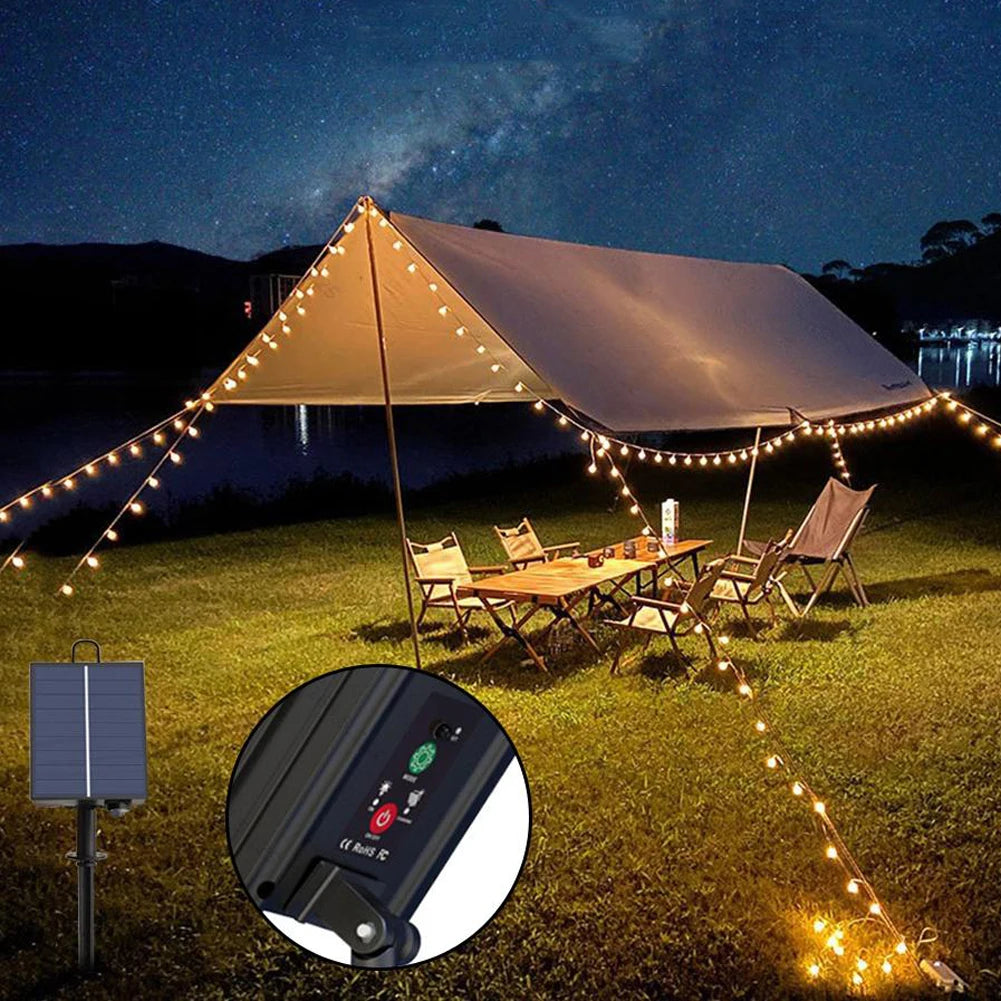 Solar Panel Controller with Remote for Christmas Garden LED String Copper Light