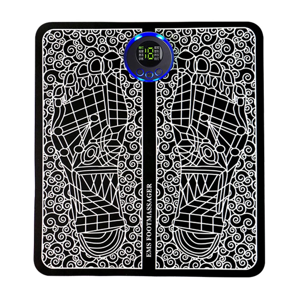 EMS Massage Pad Electric Feet Massage 8 Modes USB Rechargeable Foot Circulation Massager Remote Control for Home and Office Use