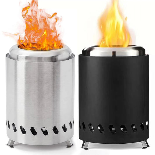 Smokeless Tabletop Fire Pit Stainless Steel Indoor Outdoor Table Top Firepit Wood Burning Or Pellet Fueled Portable Bonfire