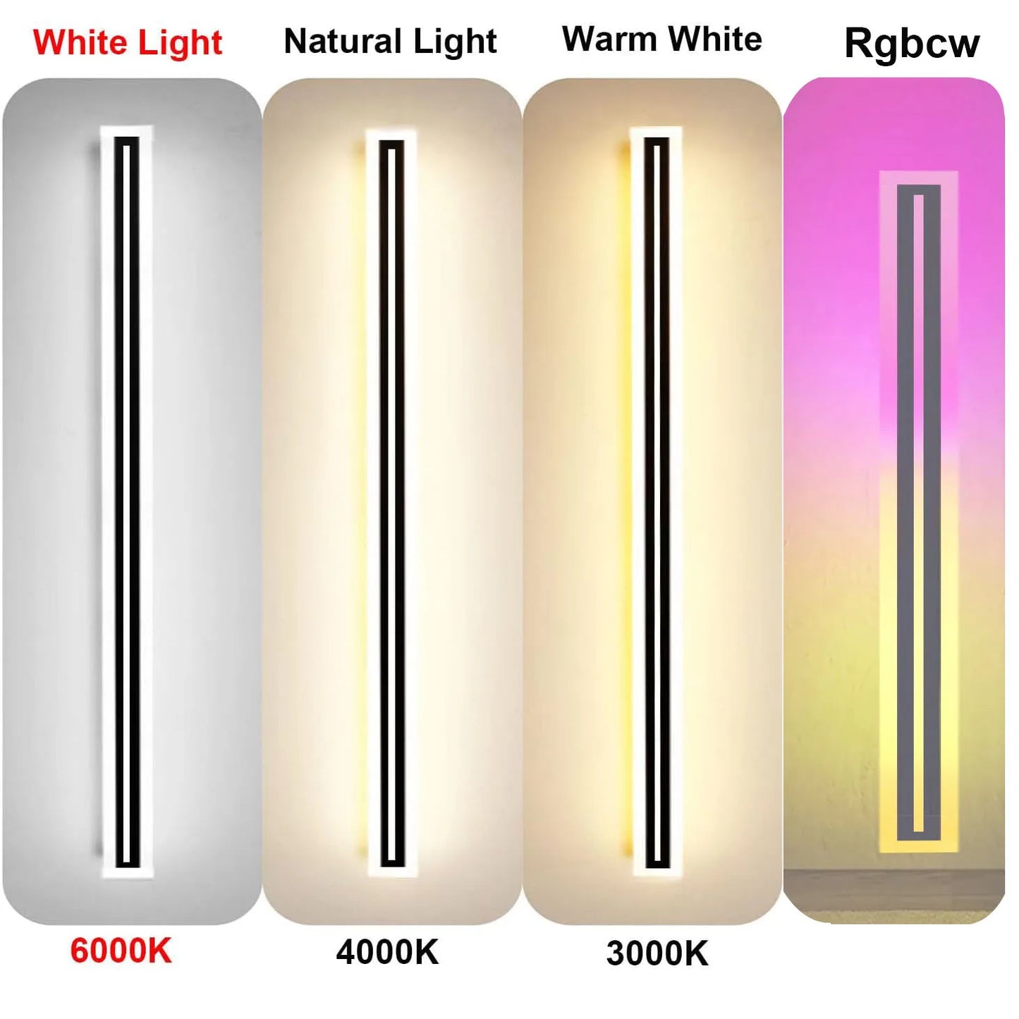 Outdoor Long Strip Modern LED Wall Lighting Fixture Lamps,Wall Sconce Fixture Wall lamp Elegant Frosted White Acrylic IP67 Anti