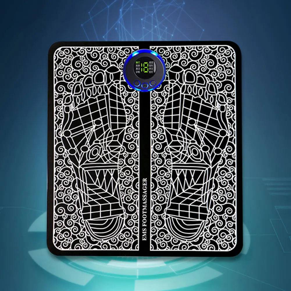 EMS Massage Pad Electric Feet Massage 8 Modes USB Rechargeable Foot Circulation Massager Remote Control for Home and Office Use