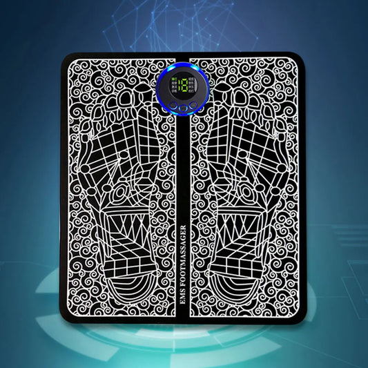 EMS Massage Pad Electric Feet Massage 8 Modes USB Rechargeable Foot Circulation Massager Remote Control for Home and Office Use