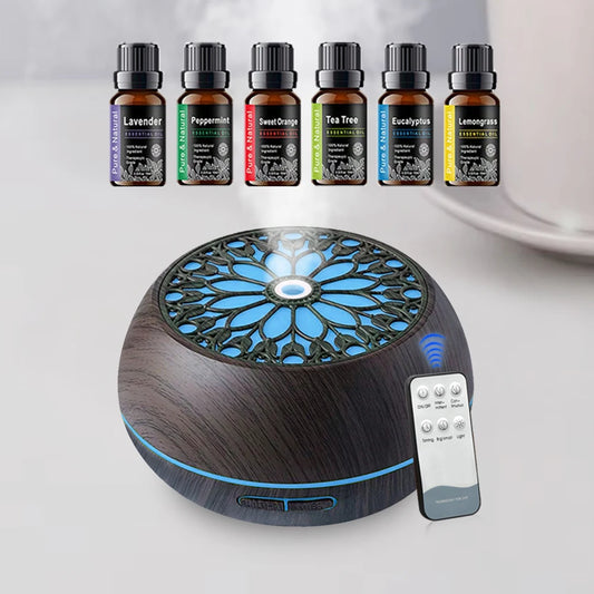 Diffuser For Home 550ml Humidifier  6 Seasonal Oils  Soundwave Diffusion Remote Control  Night Light for Dry Rooms
